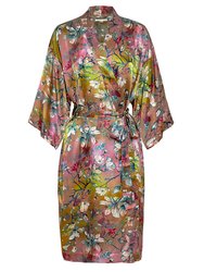 Magnolia Bloom Silk Kimono Robe