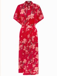 Ruby Silk Kimono Robe