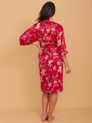Scarlet Silk Kimono Robe