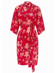 Scarlet Silk Kimono Robe