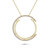 14k Gold Plated With Diamond Cubic Zirconia Concentric Eternity Pendant Necklace In Sterling Silver - Gold