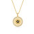 14k Gold Plated With Diamond Cubic Zirconia Rays Of Light Black Enamel Star Medallion Pendant Necklace - Gold