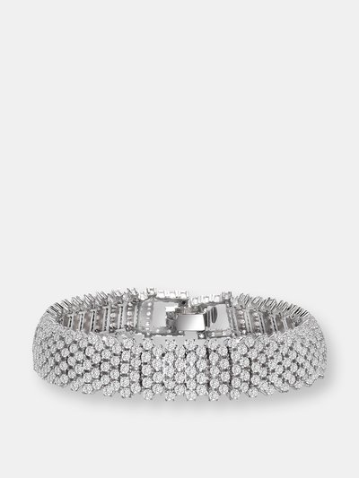 Genevive .925 Sterling Silver Cubic Zirconia Linear Pave Bracelet product