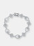 .925 Sterling Silver Cubic Zirconia Pave set Bracelet - Silver