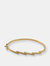 .925 Sterling Silver Gold Plated Cubic Zirconia Pave Bangle Bracelet - Sterling Silver/Gold Plated
