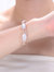 .925 Sterling Silver Rose Gold Plated Howlite And Cubic Zirconia Link Bracelet