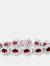 .925 Sterling Silver Ruby Cubic Zirconia Bracelet