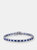 .925 Sterling Silver Sapphire Cubic Zirconia Tennis Bracelet - Blue