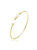 .925 Sterling Silver With Gold Plated Freshwater Pearl Bangle Bracelet - Gold