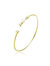 .925 Sterling Silver With Gold Plated Freshwater Pearl Bangle Bracelet - Gold