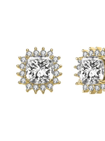 Genevive Classic Halo Stud Earrings - Gold product