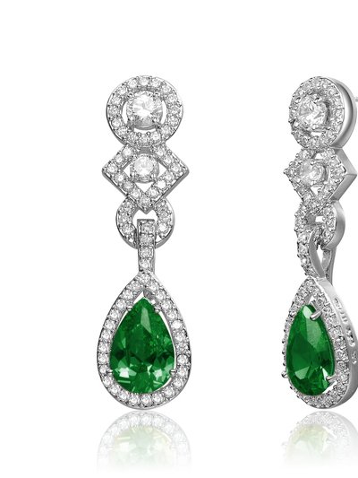 Genevive Cubic Zirconia Sterling Silver Yellow, red, green or Clear Cubic Zirconia Dangle Earrings product