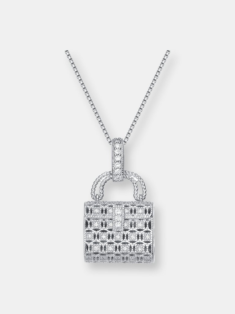 Cz Pocketbook Pendent - Silver