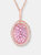 C.z. Ss Rose Plated Pink Oval Pendant - Pink