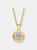 C.z. Sterling Silver Gold Plated Classic Round Pendant - Gold