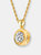 C.z. Sterling Silver Gold Plated Classic Round Pendant