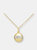 C.z. Sterling Silver Gold Plated '' Love '' Disc Pendant - Gold