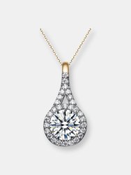 Cz Sterling Silver Gold Plated Pendant - Gold