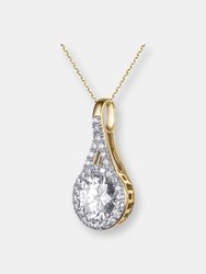 Cz Sterling Silver Gold Plated Pendant