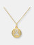 C.z. Sterling Silver Gold Plated Round Disc Pendant - Gold Plated