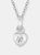 C.z. Sterling Silver Rhodium Plated Brushed Bezzel Set Heart Shape Pendant - Silver