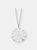 C.z. Sterling Silver Rhodium Plated Matte Brushed Filigree Pendant - Silver