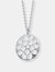 C.z. Sterling Silver Rhodium Plated Matte Brushed Filigree Pendant