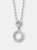 C.z. Sterling Silver Rhodium Plated Outlined Circle Pendant