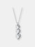 C.z. Sterling Silver Rhodium Plated Triple Heart Shape Pendant