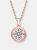 C.z. Sterling Silver Rose Plated Classic Round Pendant - Pink