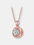 C.z. Sterling Silver Rose Plated Classic Round Pendant