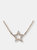 C.z. Sterling Silver Rose Plated Star Shape Micro Pave Pendant - Gold