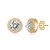 Elegant Halo Stud Earrings - Gold