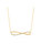 Genevive 14k Gold Plated with Diamond Cubic Zirconia Infinity Symbol Ribbon Pendant Necklace in Sterling Silver - Gold