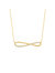 Genevive 14k Gold Plated with Diamond Cubic Zirconia Infinity Symbol Ribbon Pendant Necklace in Sterling Silver - Gold