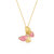 Genevive Kids Sterling Silver 14k Gold Plated with Enamel & Diamond Cubic Zirconia Butterfly Pendant Necklace - Pink