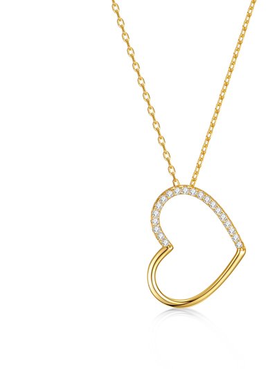 Genevive Genevive Kids/TeensSterling Silver 14k Gold Plated with Diamond Cubic Zirconia Heart Pendant Necklace product
