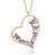 Genevive Sterling Silver 14K Gold Plated Multi Colored Cubic Zirconia Heart Necklace - Gold