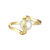 Genevive Sterling Silver 14k gold plated with 7mm White Freshwater Pearl Promise Stacking Ribbon Ring