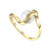 Genevive Sterling Silver 14k gold plated with 7mm White Freshwater Pearl Promise Stacking Ribbon Ring - Gold