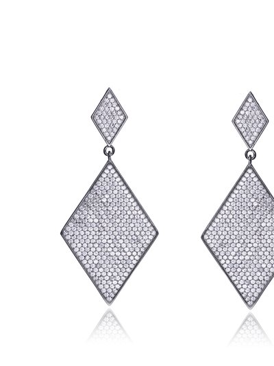 Genevive Genevive Sterling Silver Black Plated Cubic Zirconia Pave Drop Earrings product