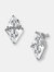 Genevive Sterling Silver Clear Cubic Zirconia Stud Earrings - Silver