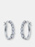 GENEVIVE Sterling Silver Cubic Zirconia Bezel Hoop Earrings