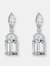 Genevive Sterling Silver Cubic Zirconia Drop Earrings - Silver