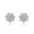 Genevive Sterling Silver Cubic Zirconia Flower Stud Earrings