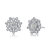 Genevive Sterling Silver Cubic Zirconia Flower Stud Earrings - White