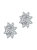 GENEVIVE Sterling Silver Cubic Zirconia Halo Stud Earrings - White