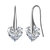 GENEVIVE Sterling Silver Cubic Zirconia Heart Hook Earrings - White