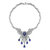 Genevive Sterling Silver Cubic Zirconia Heavy Sapphire Teardrop Necklace - Blue