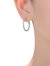 Genevive Sterling Silver Cubic Zirconia Hoop Earrings